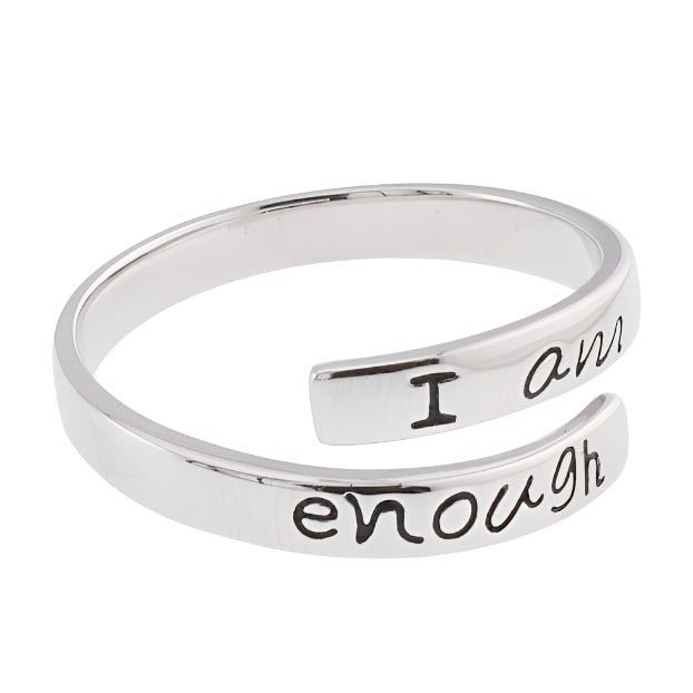 R2070r I am Enough Rhodium Ring - Selah925.com