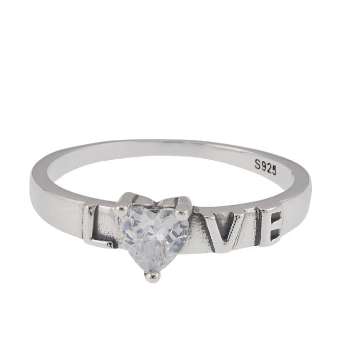 R2072 Love CZ Heart Ring - Selah925.com