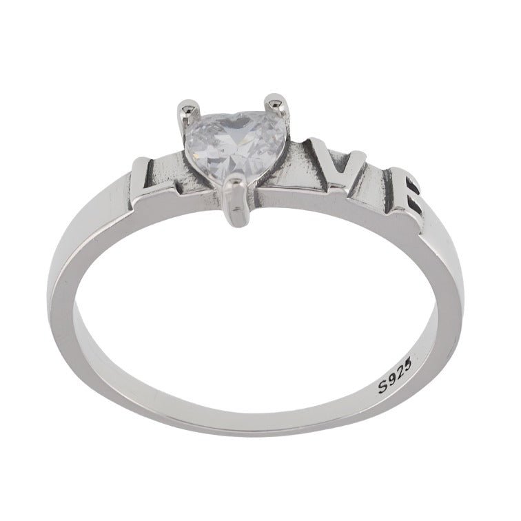 R2072 Love CZ Heart Ring - Selah925.com