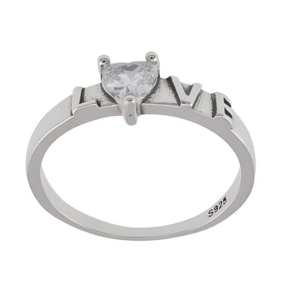 R2072 Love CZ Heart Ring - Selah925.com