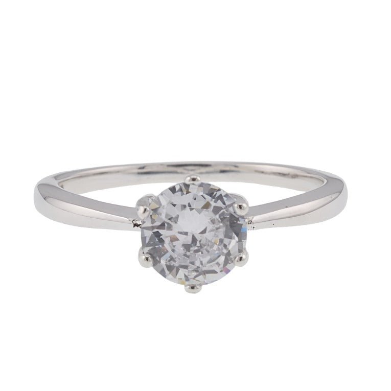 R2074 CZ Solitaire Ring - Selah925.com