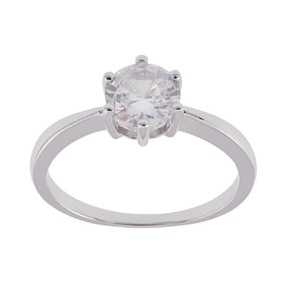 R2074r CZ Solitaire Rhodium Ring - Selah925.com