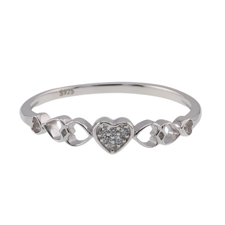 R2076r Hearts Rhodium Ring - Selah925.com