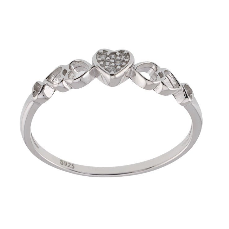 R2076r Hearts Rhodium Ring - Selah925.com