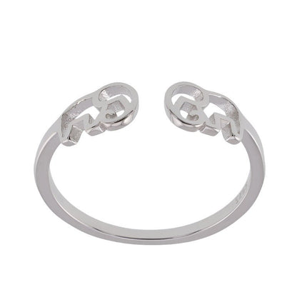 R2080r Elephants Rhodium Ring - Selah925.com