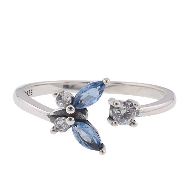 R2081 Blue Butterfly Ring - Selah925.com