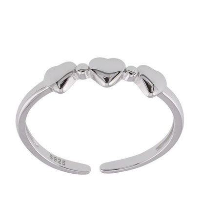 R2084r 3 Hearts Rhodium Ring - Selah925.com