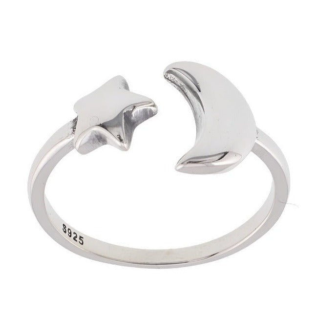 R2085 Star and Moon Ring - Selah925.com