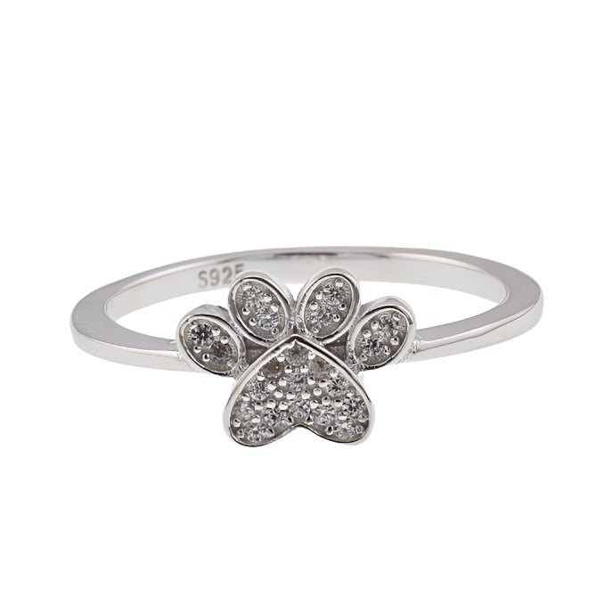 R2088r Paw Rhodium Ring - Selah925.com