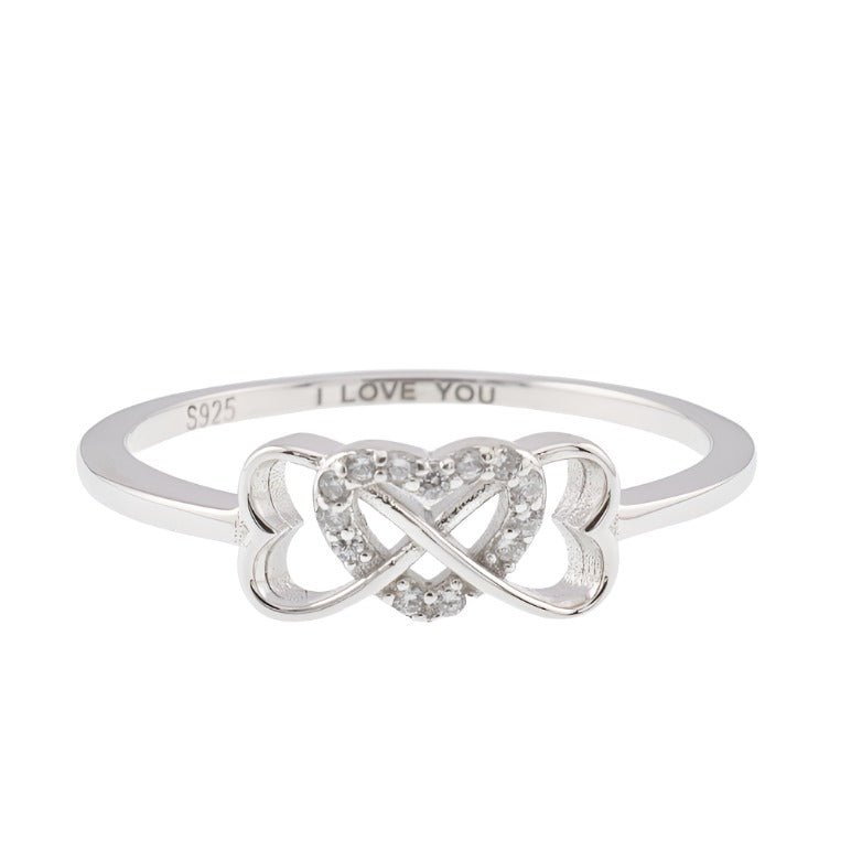 R2092r I Love you Rhodium Ring - Selah925.com