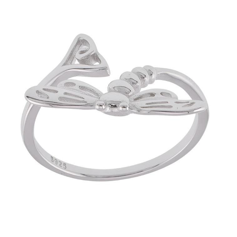 R2096r Dragonfly Rhodium Ring - Selah925.com