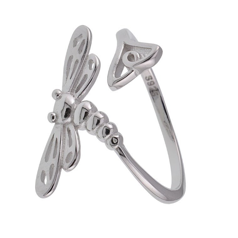 R2096r Dragonfly Rhodium Ring - Selah925.com