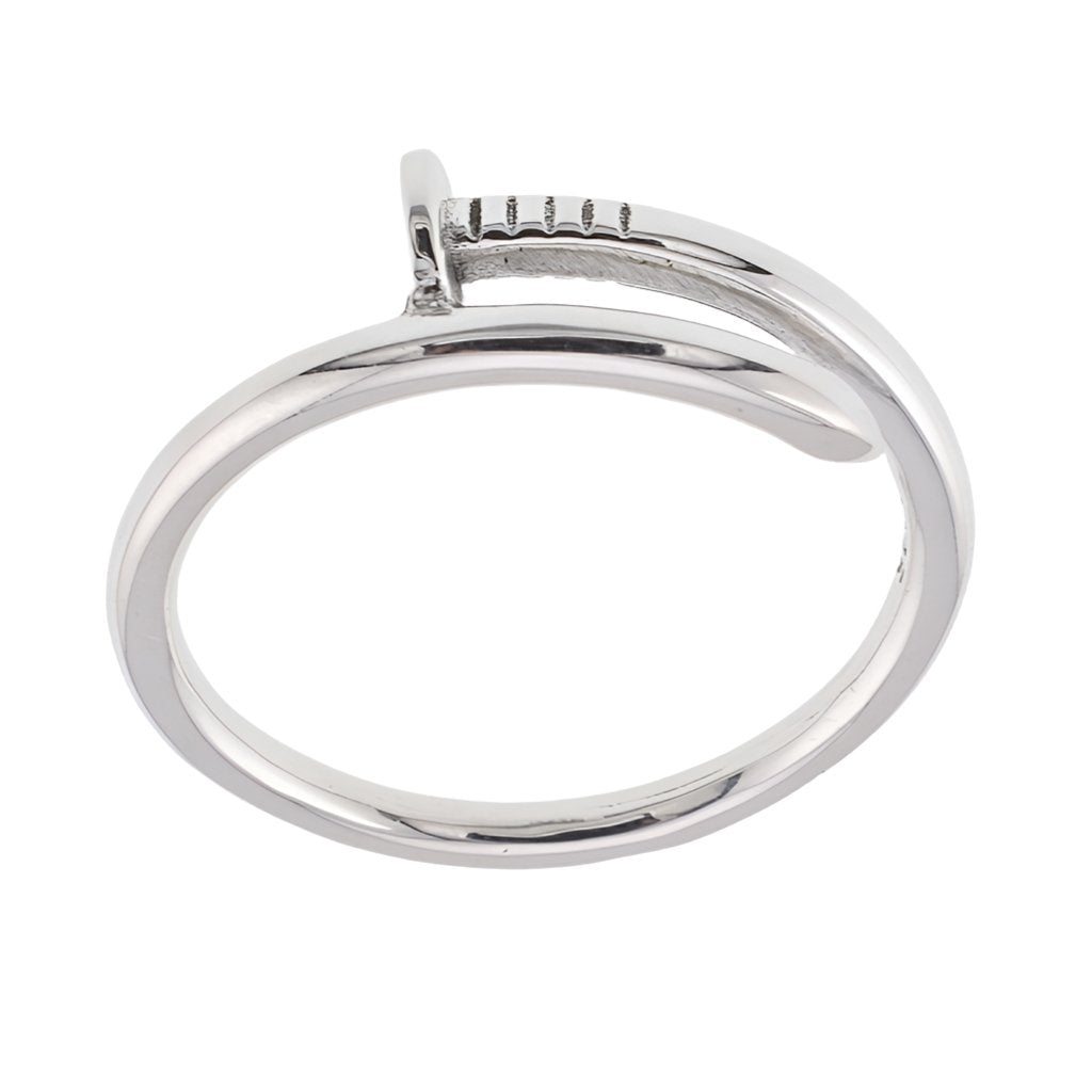 R2098r Nail Rhodium Ring - Selah925.com