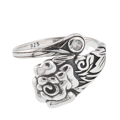 R2109 CZ Antique Rose Wrap Around Ring - Selah925.com