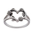 R2119 Heart & Flower Ring - Selah925.com