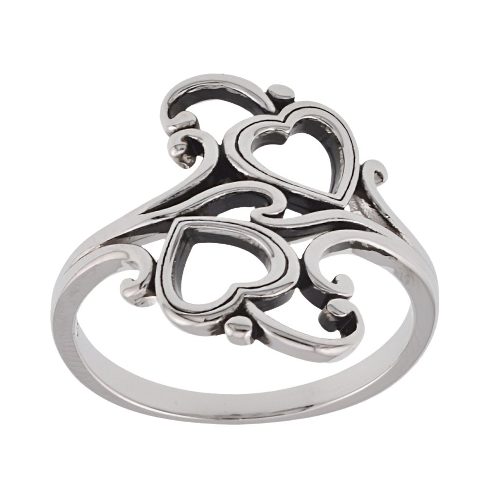 R2127 Heart and Swirls Ring - Selah925.com