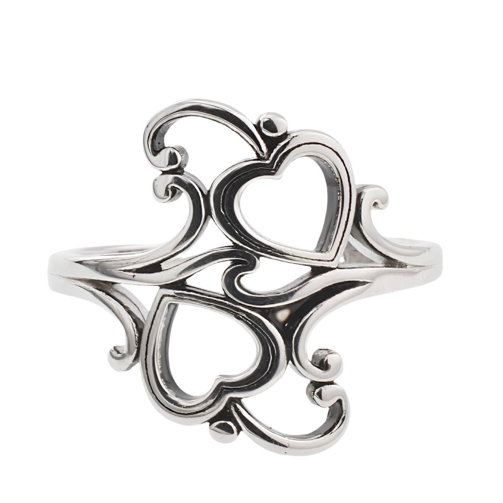 R2127 Heart and Swirls Ring - Selah925.com