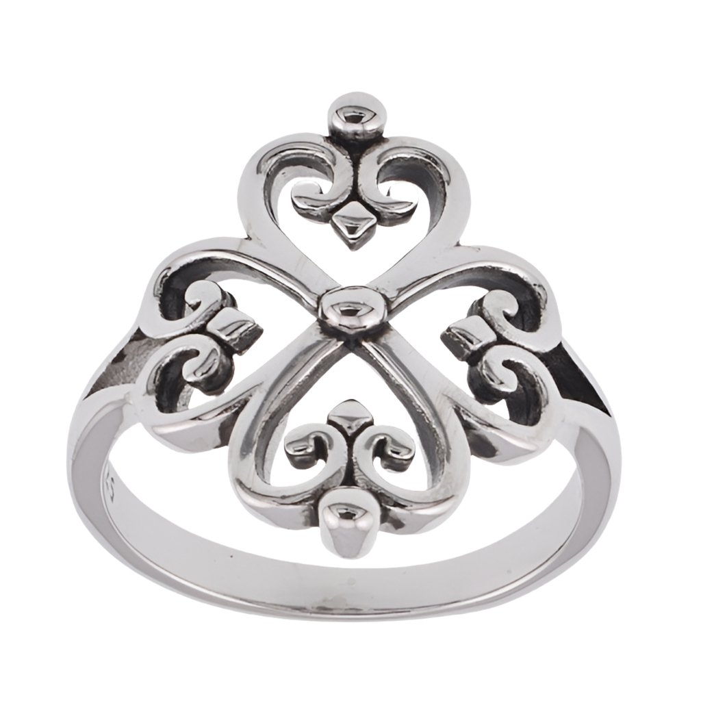 R2128 Hearts and Swirls Ring - Selah925.com