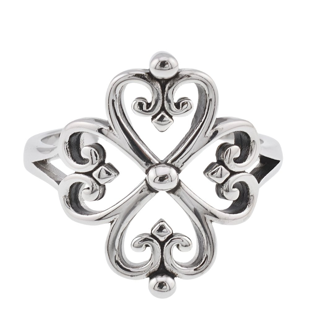 R2128 Hearts and Swirls Ring - Selah925.com