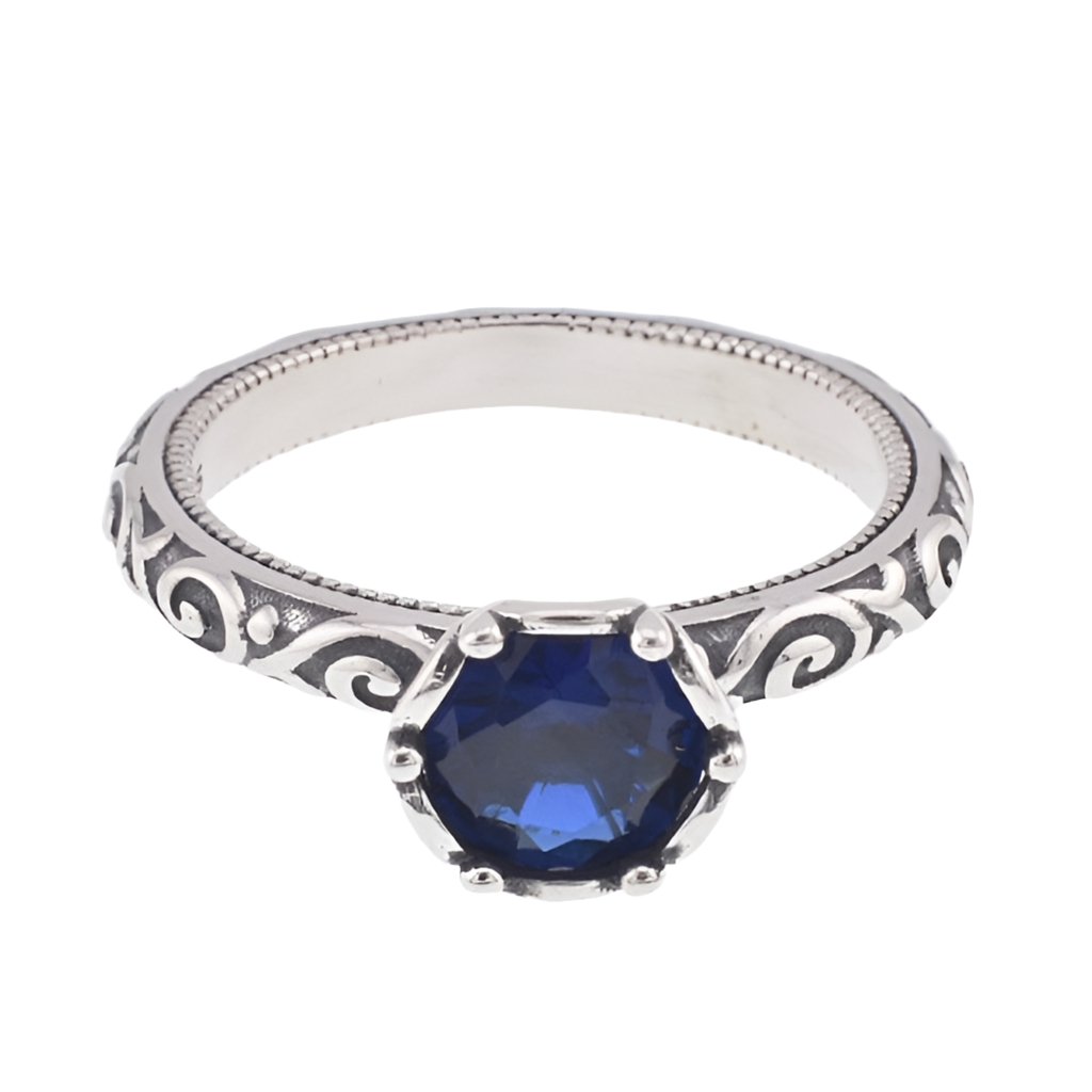 R3008 Blue Gemstone Ring - Selah925.com