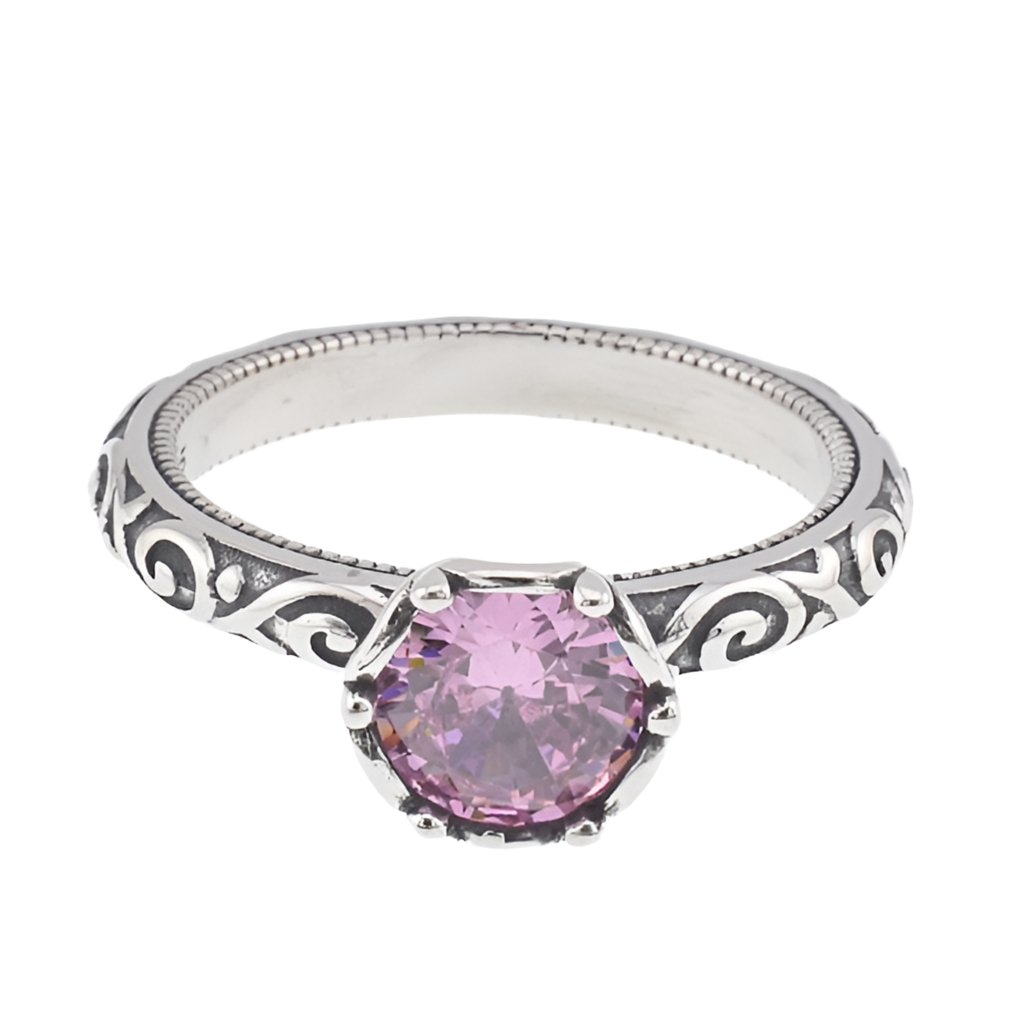 R3008 Pink Gemstone Ring - Selah925.com