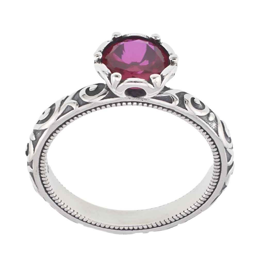 R3008 Red Gemstone Ring - Selah925.com