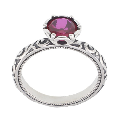 R3008 Red Gemstone Ring - Selah925.com