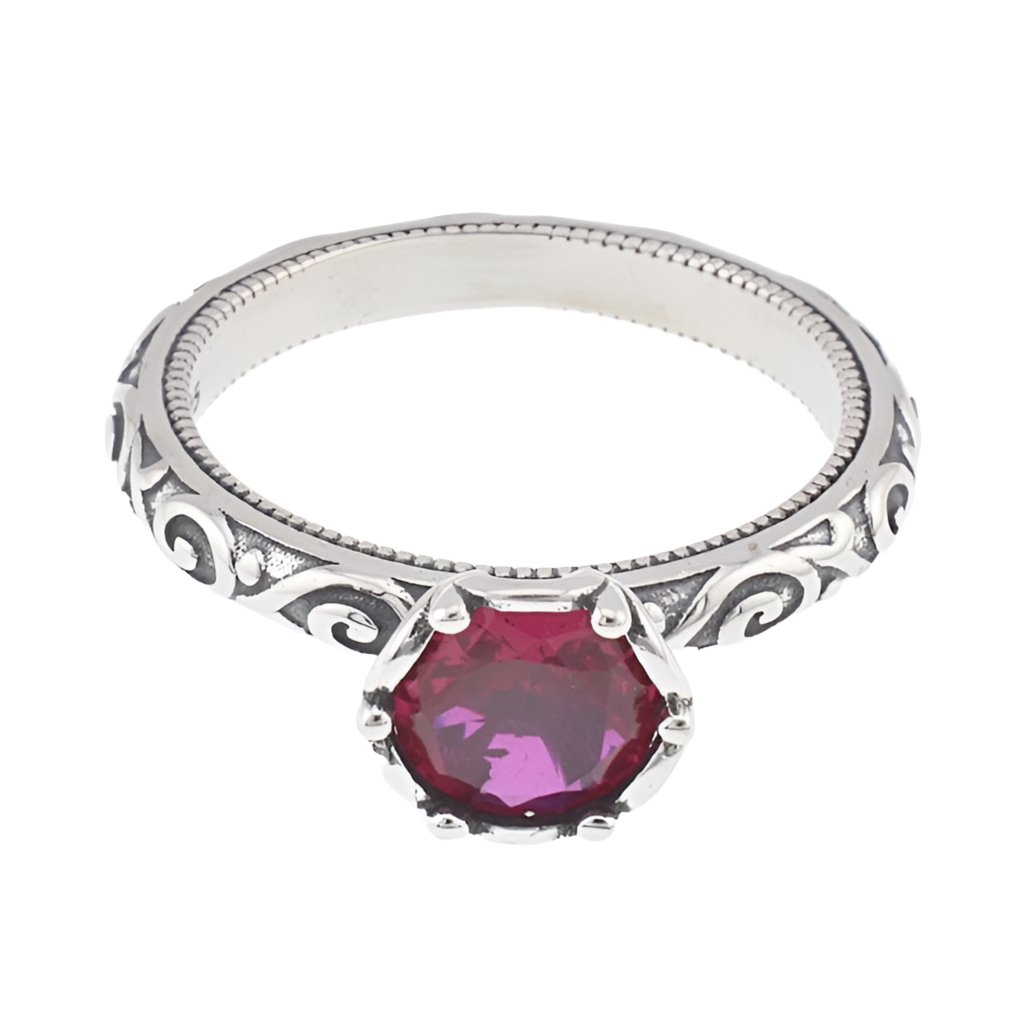 R3008 Red Gemstone Ring - Selah925.com