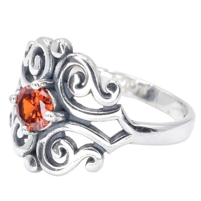 R4031 Birthstone Red Ring - Selah925.com