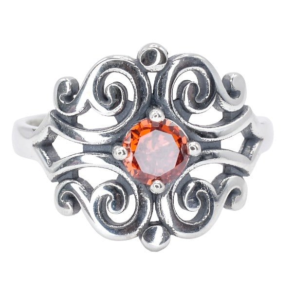 R4031 Birthstone Red Ring - Selah925.com