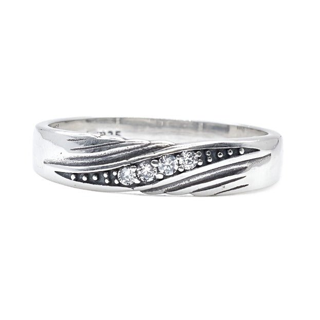 R4043 CZ Man Band Ring - Selah925.com