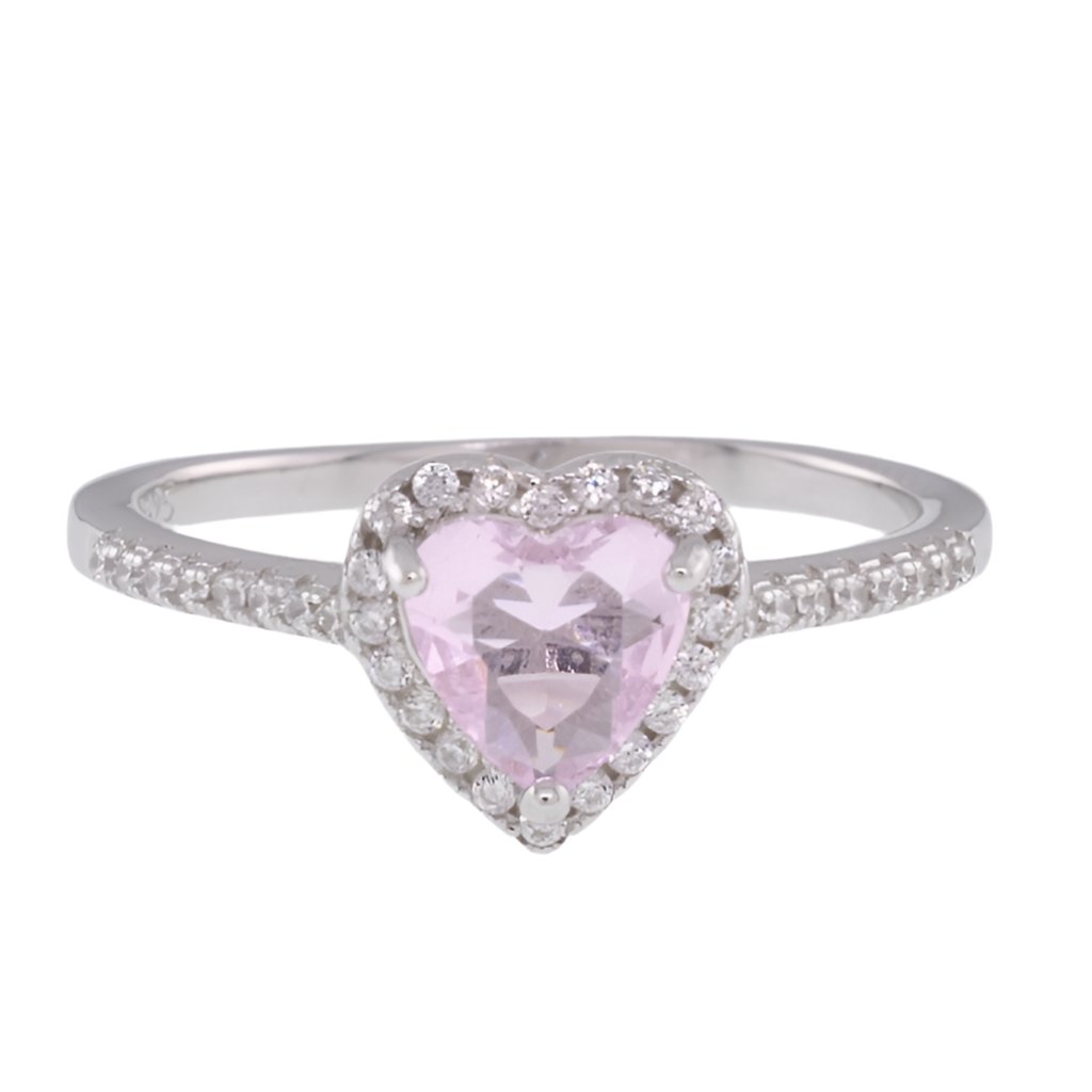 R4048 Pink Heart Ring - Selah925.com