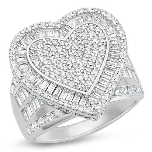 R4050 CZ Heart Ring - Selah925.com