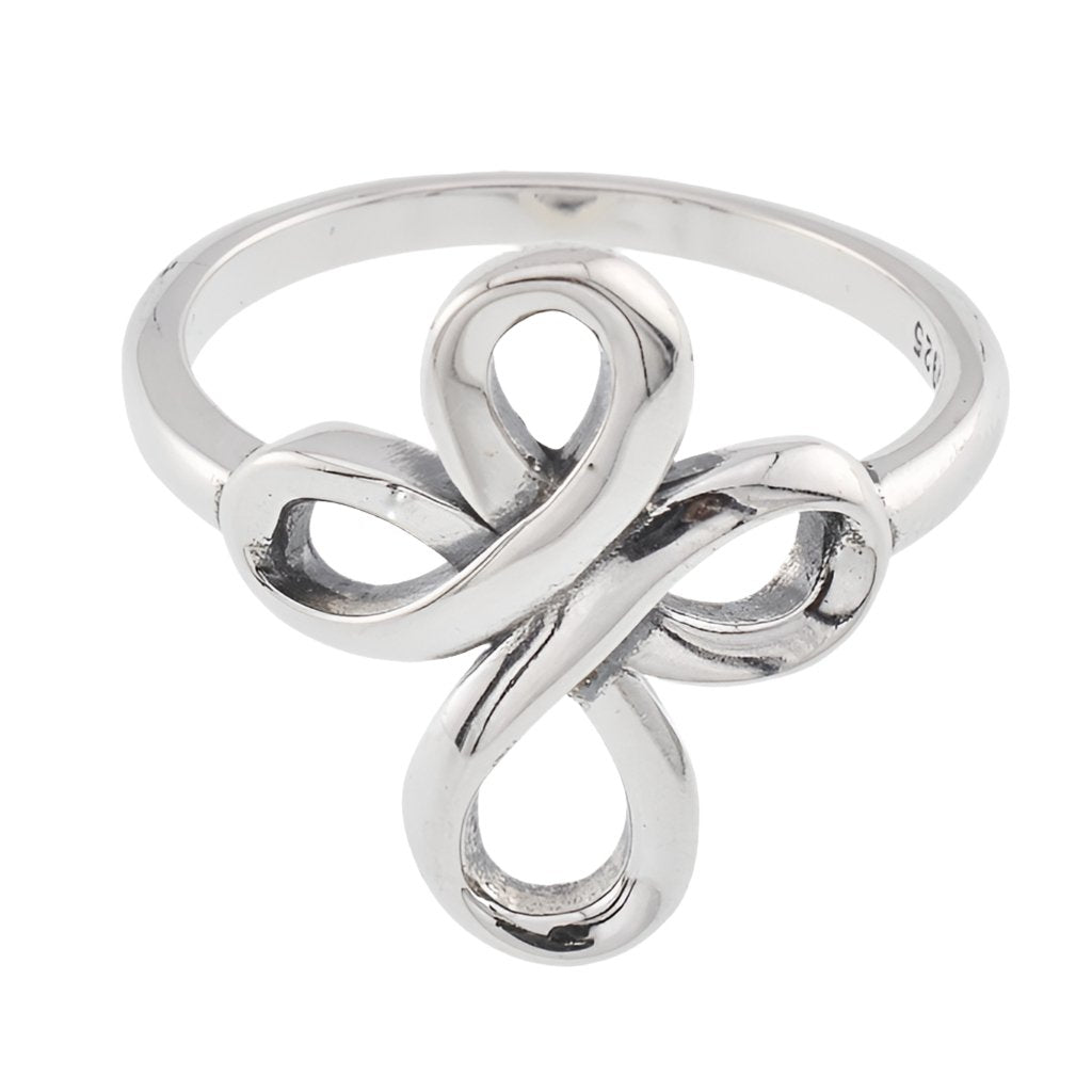 R5015 Eternal Ribbon Cross Ring - Selah925.com