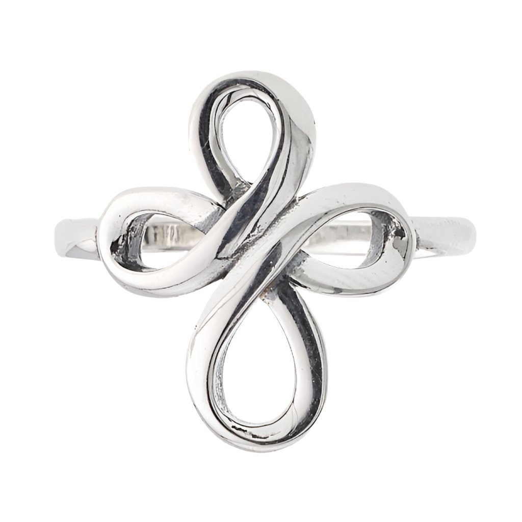 R5015 Eternal Ribbon Cross Ring - Selah925.com