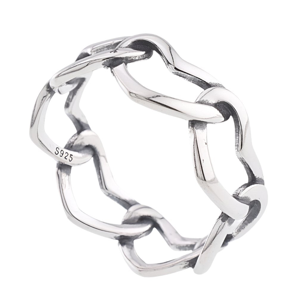 R5017 Heart Chain Ring - Selah925.com