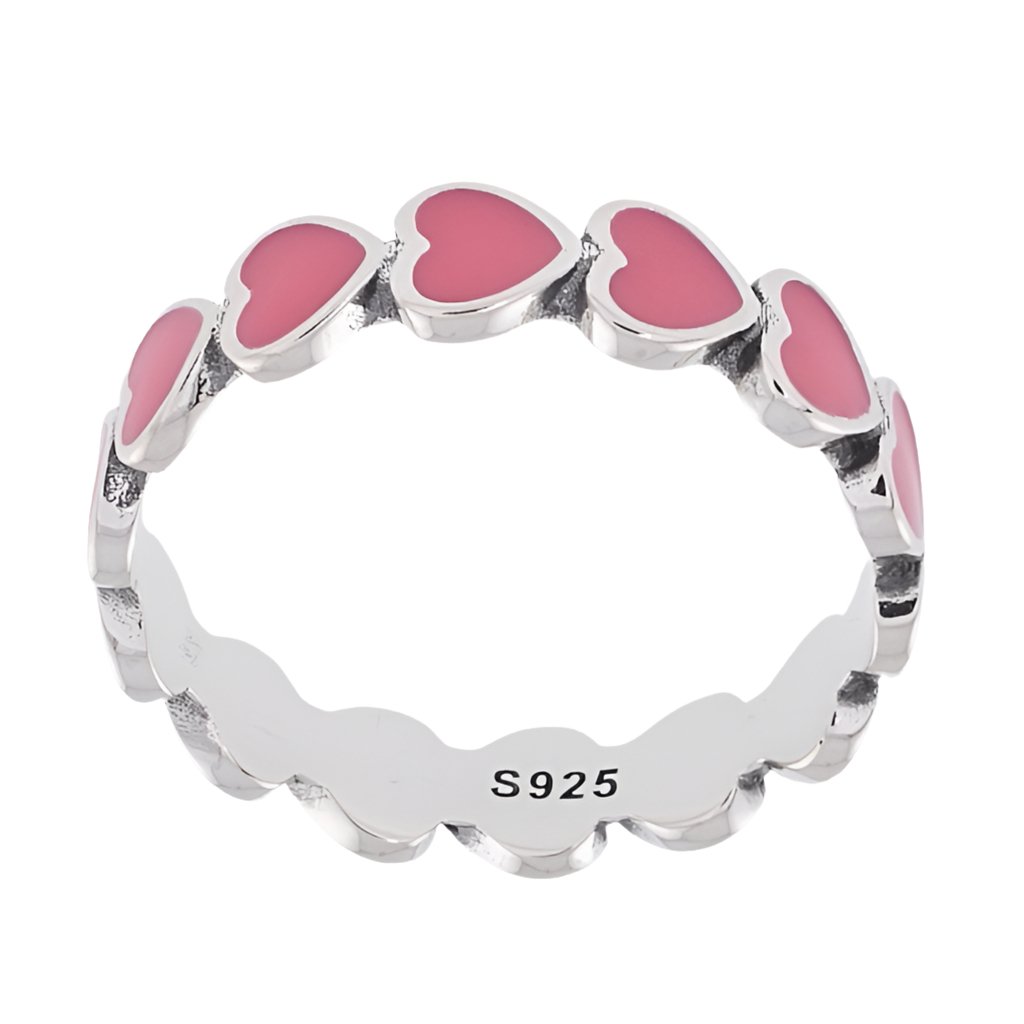 R5026 Hot Pink Heart Ring - Selah925.com