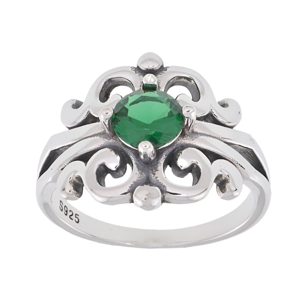 R5030 Green Gemstone Ring - Selah925.com