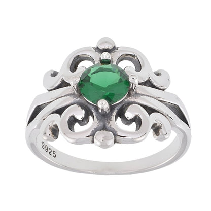 R5030 Green Gemstone Ring - Selah925.com