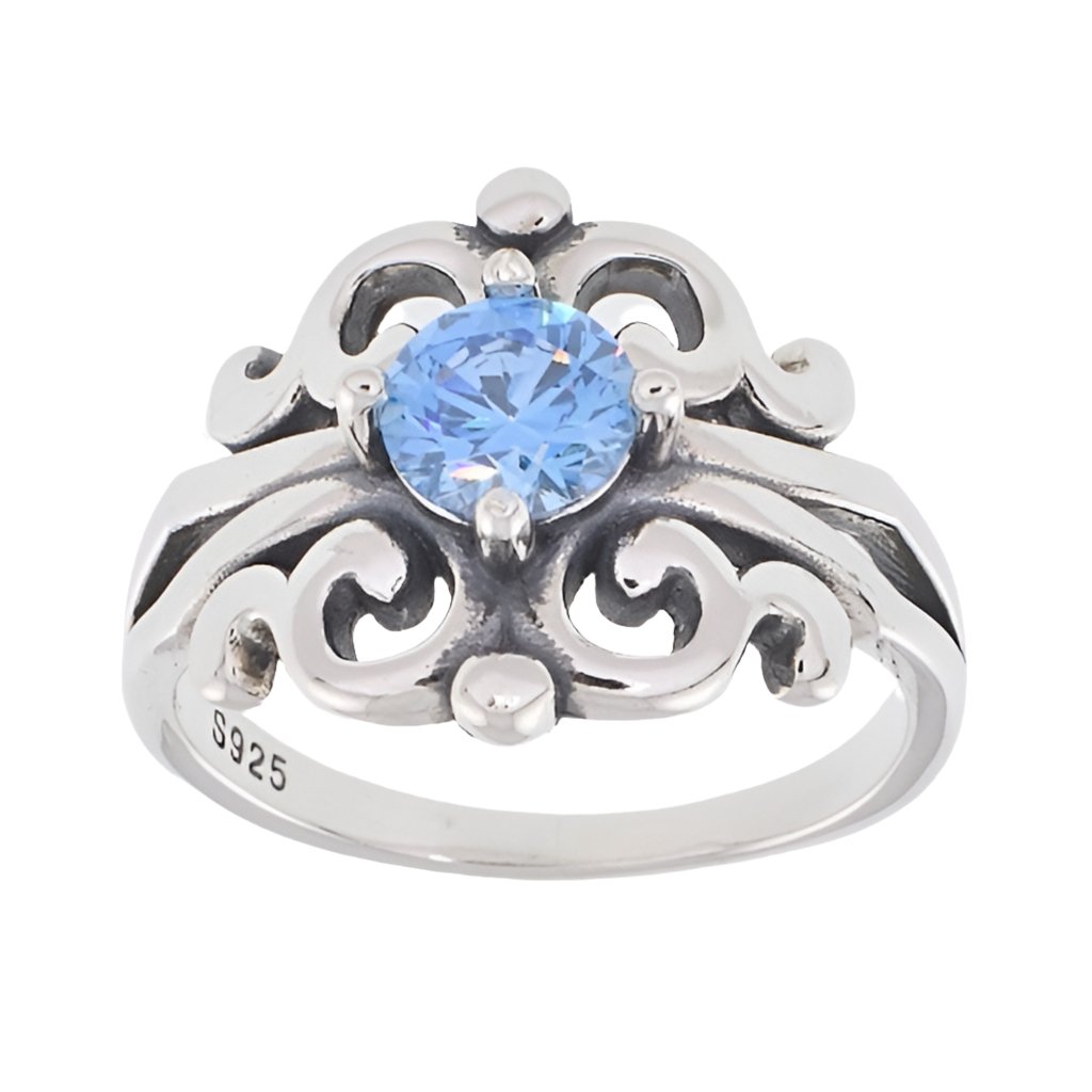 R5030 Light Blue Gemstone Ring - Selah925.com