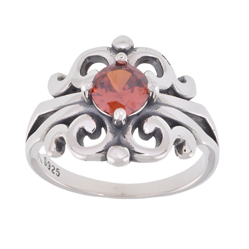 R5030 Red Gemstone Ring - Selah925.com