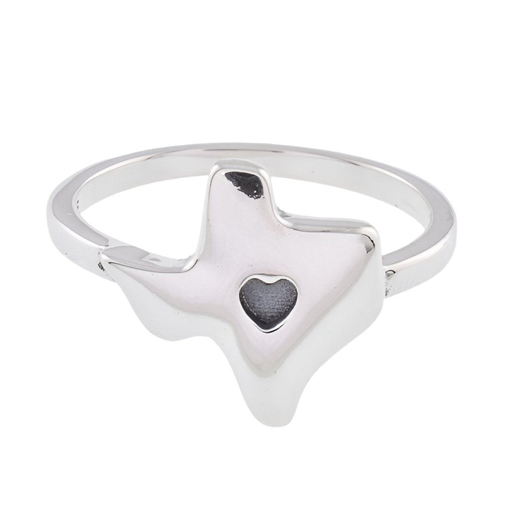 R5033 Texas heart Map Ring - Selah925.com