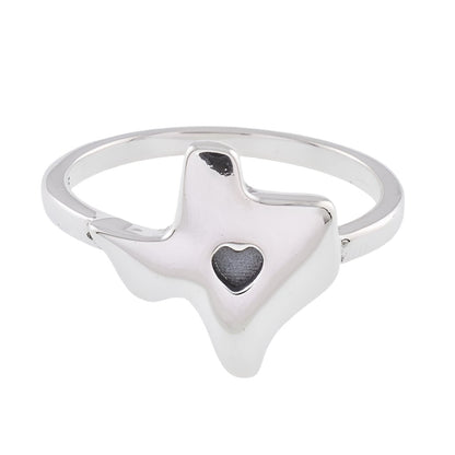 R5033 Texas heart Map Ring - Selah925.com