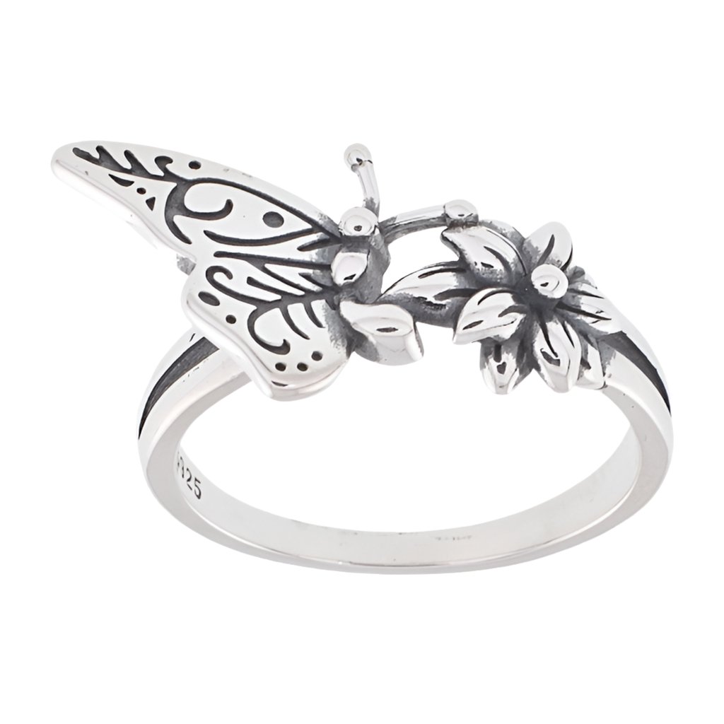 R5036 Daisy Butterfly Ring - Selah925.com