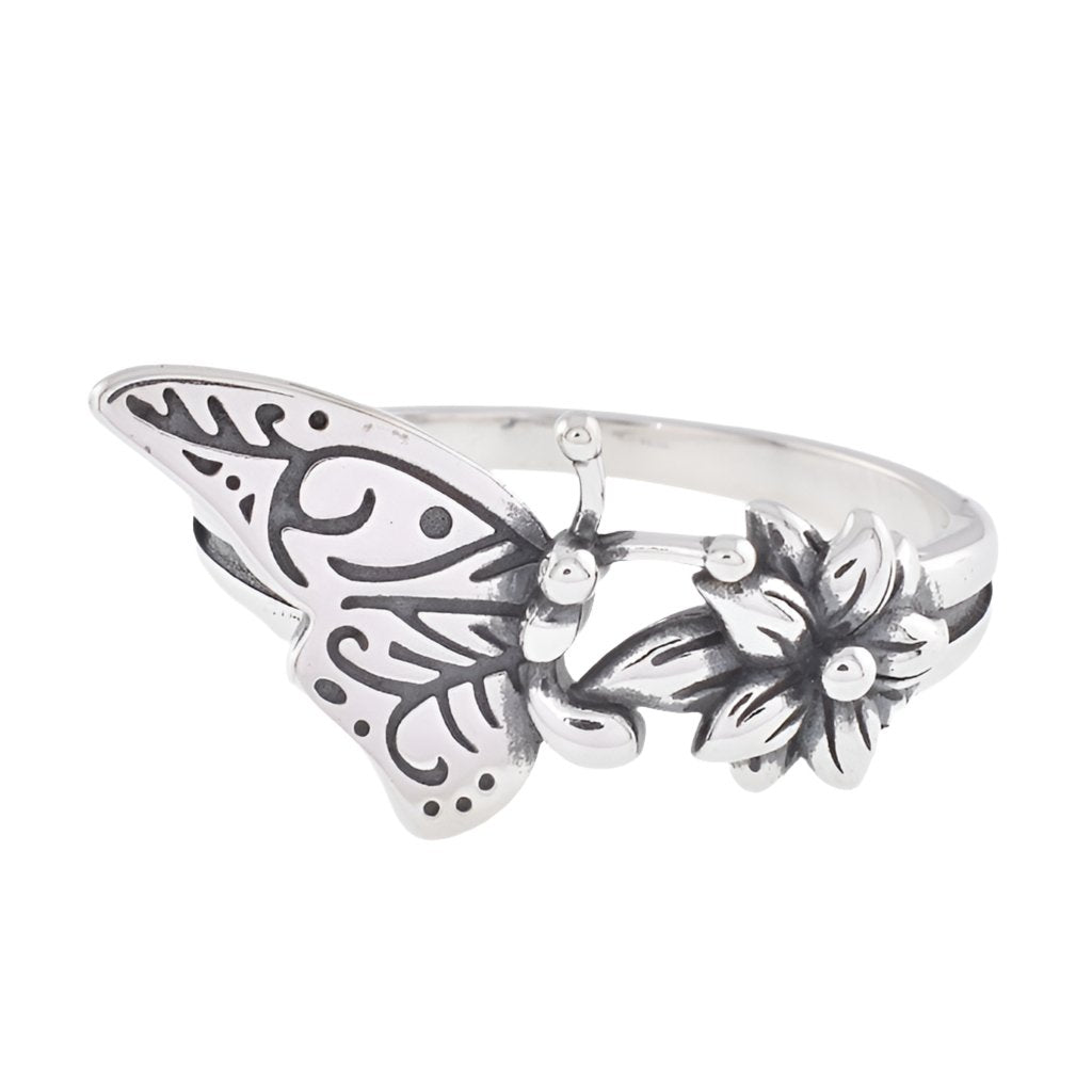 R5036 Daisy Butterfly Ring - Selah925.com