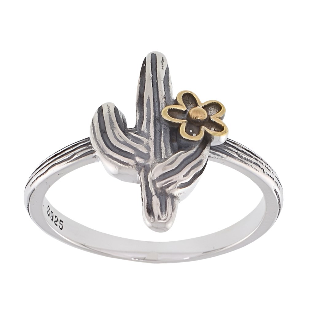 R5041 Cactus &amp; Flower Ring - Selah925.com