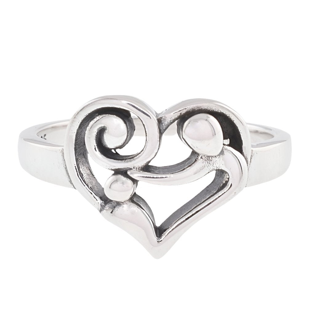 R5043 Mother &amp;Child Heart Ring - Selah925.com