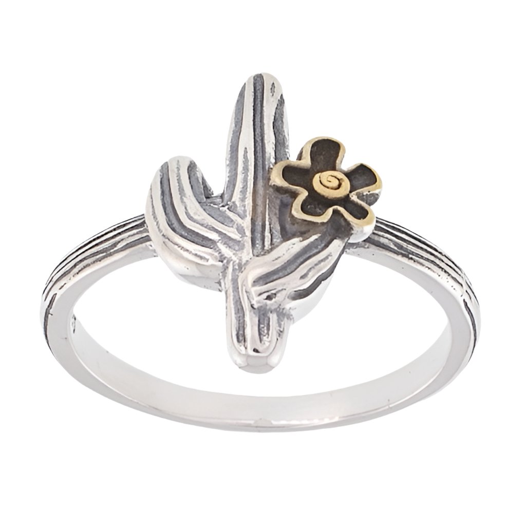 R5046 Cactus &amp; Flower Ring - Selah925.com