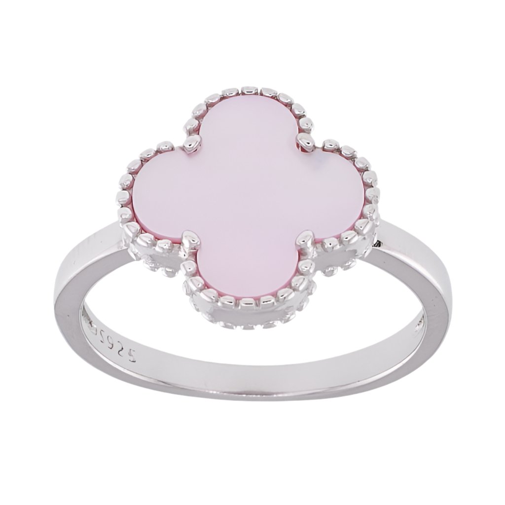 R6002 Power Pink Clover Ring - Selah925.com