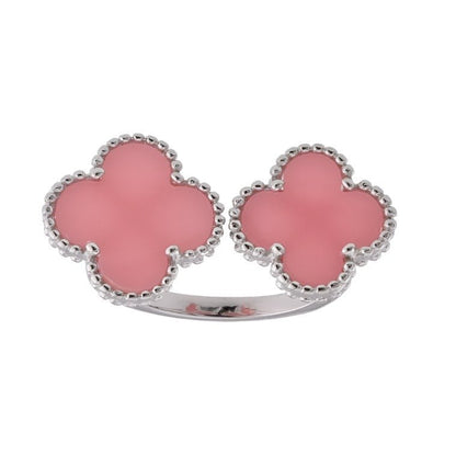 R6004 Salmon Clover Ring - Selah925.com